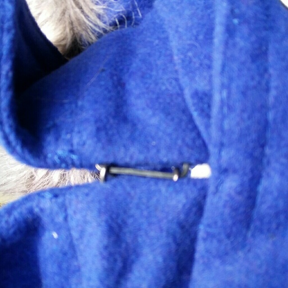 DeliA*s blue double breasted fur hood zipper coat - Picture 7 of 8